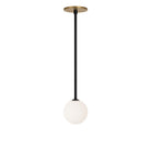 Selene Pendant shown in Matte Black with a Heirloom Brass Canopy