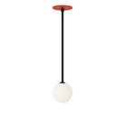 Selene Pendant shown in Matte Black with a Persimmon Canopy
