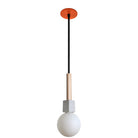 Seneca Pendant shown in Maple with Persimmon metal canopy 