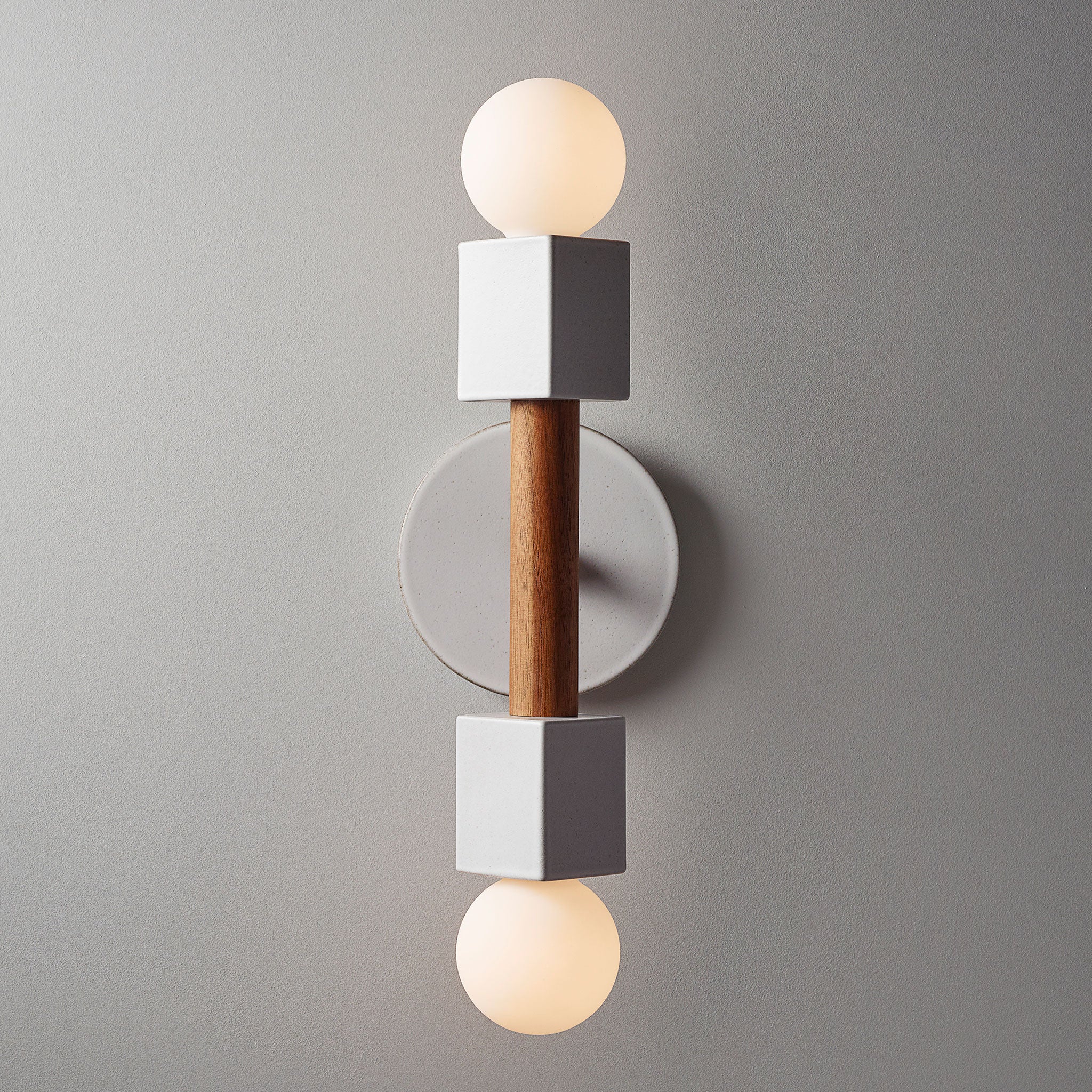 Stanton shown in Brownstone White ceramic with Walnut