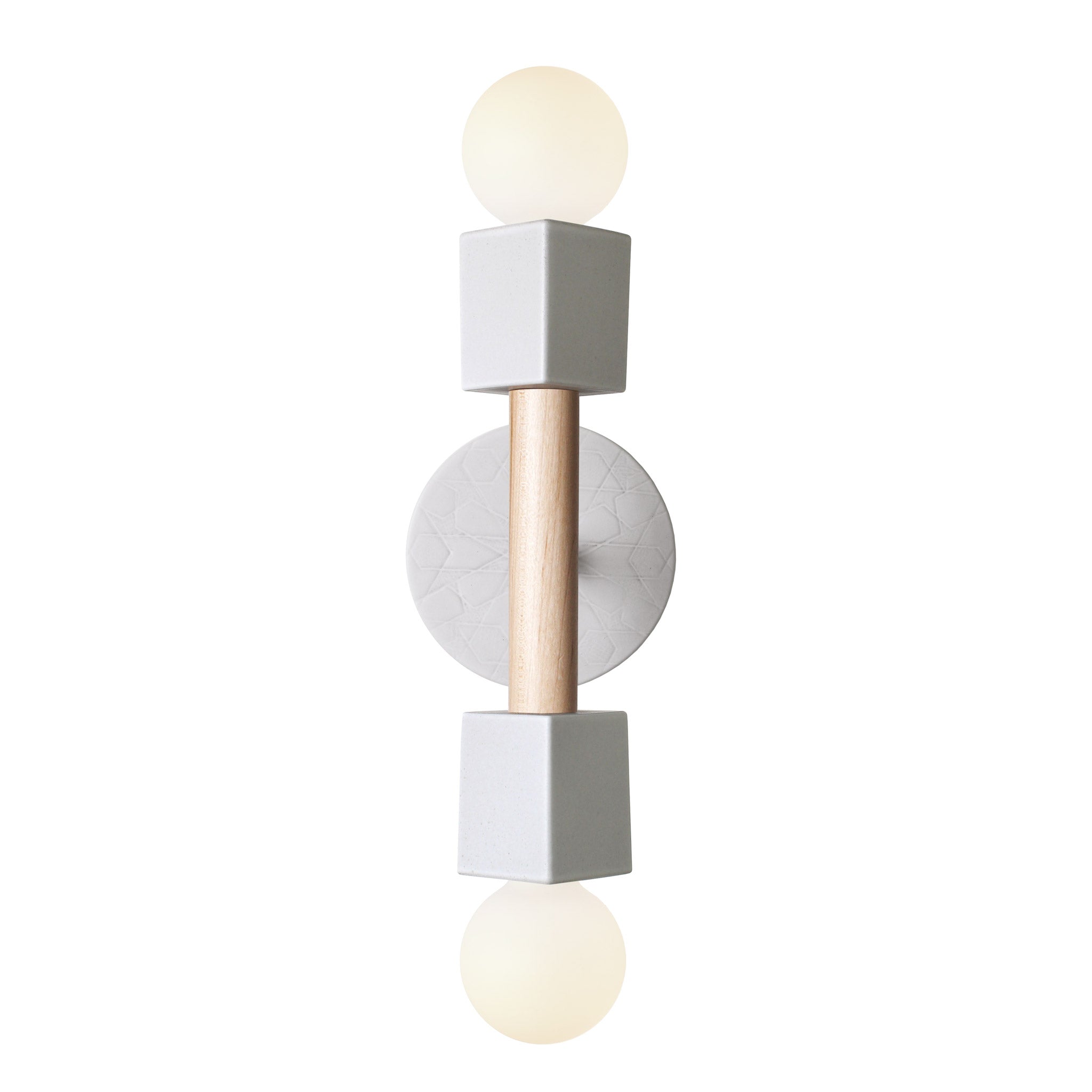 Stanton shown in Maple with a Star canopy pattern in Brownstone White Ceramic