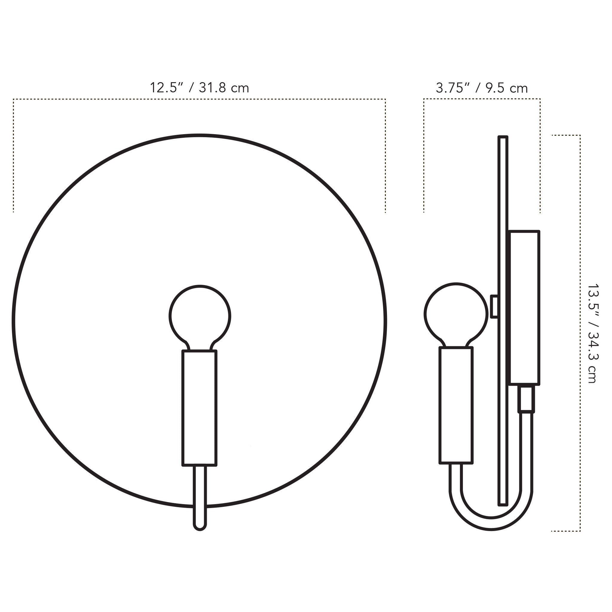 A Technical Drawing Of The Tanglewood Ada Wall Sconce