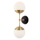 Theo shown in Brass and a Black Stained Wood Canopy
