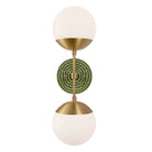Theo shown in Heirloom Brass with a Forest Green Sunflower Ceramic Canopy