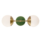 Theo shown in Heirloom Brass with a Forest Green Swift Ceramic Canopy