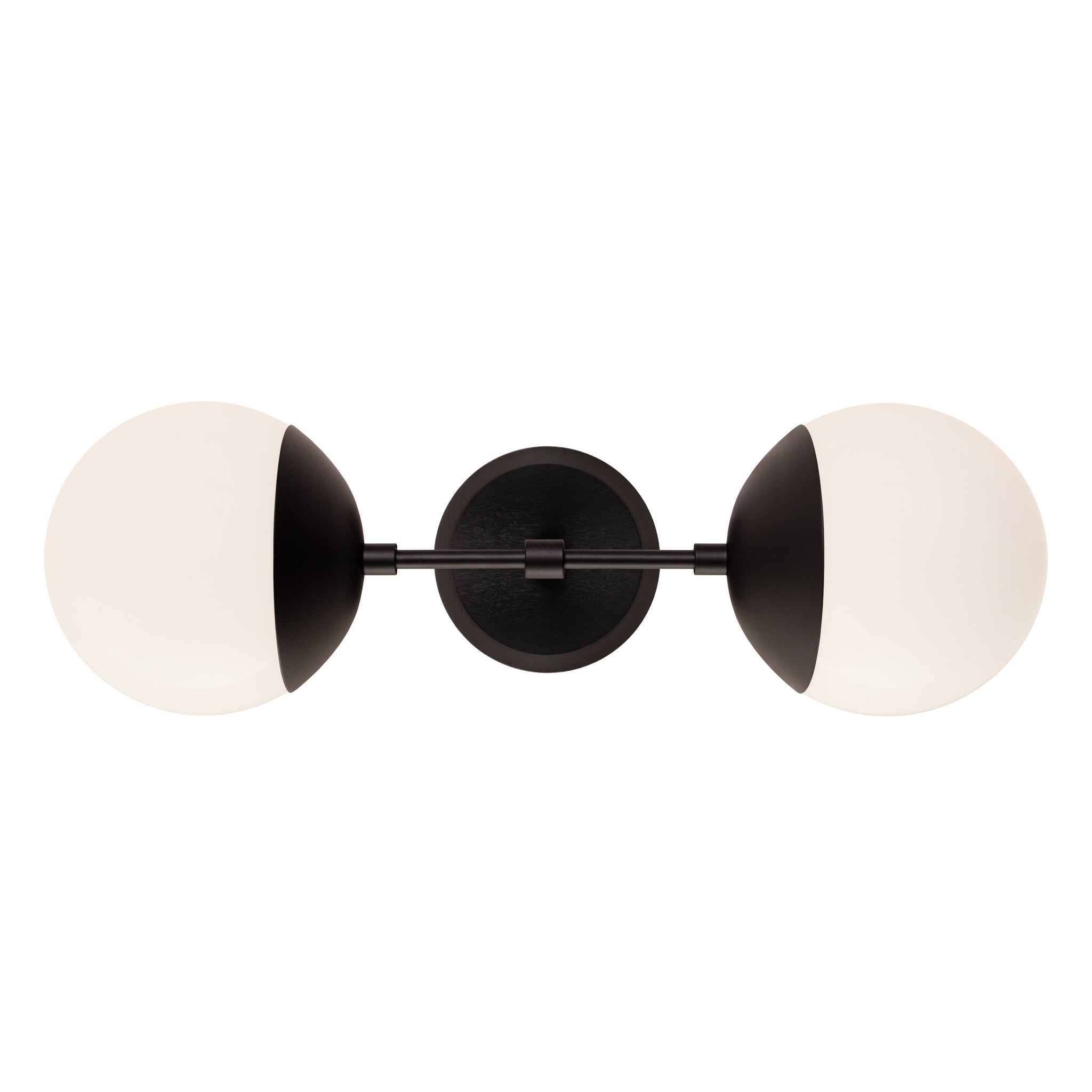 Theo shown in Matte Black and a Black Stained Wood Canopy