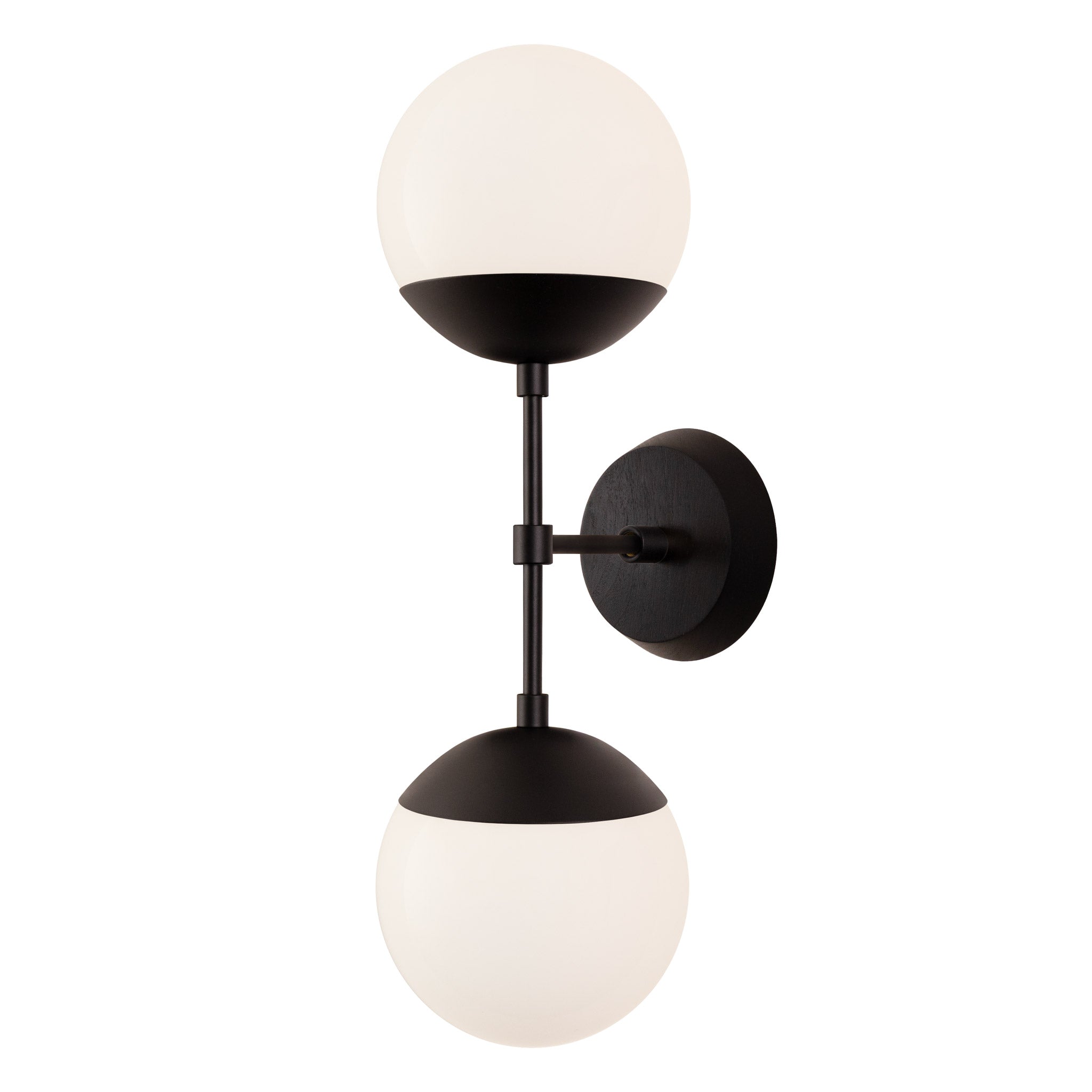 Theo shown in Matte Black and a Black Stained Wood Canopy