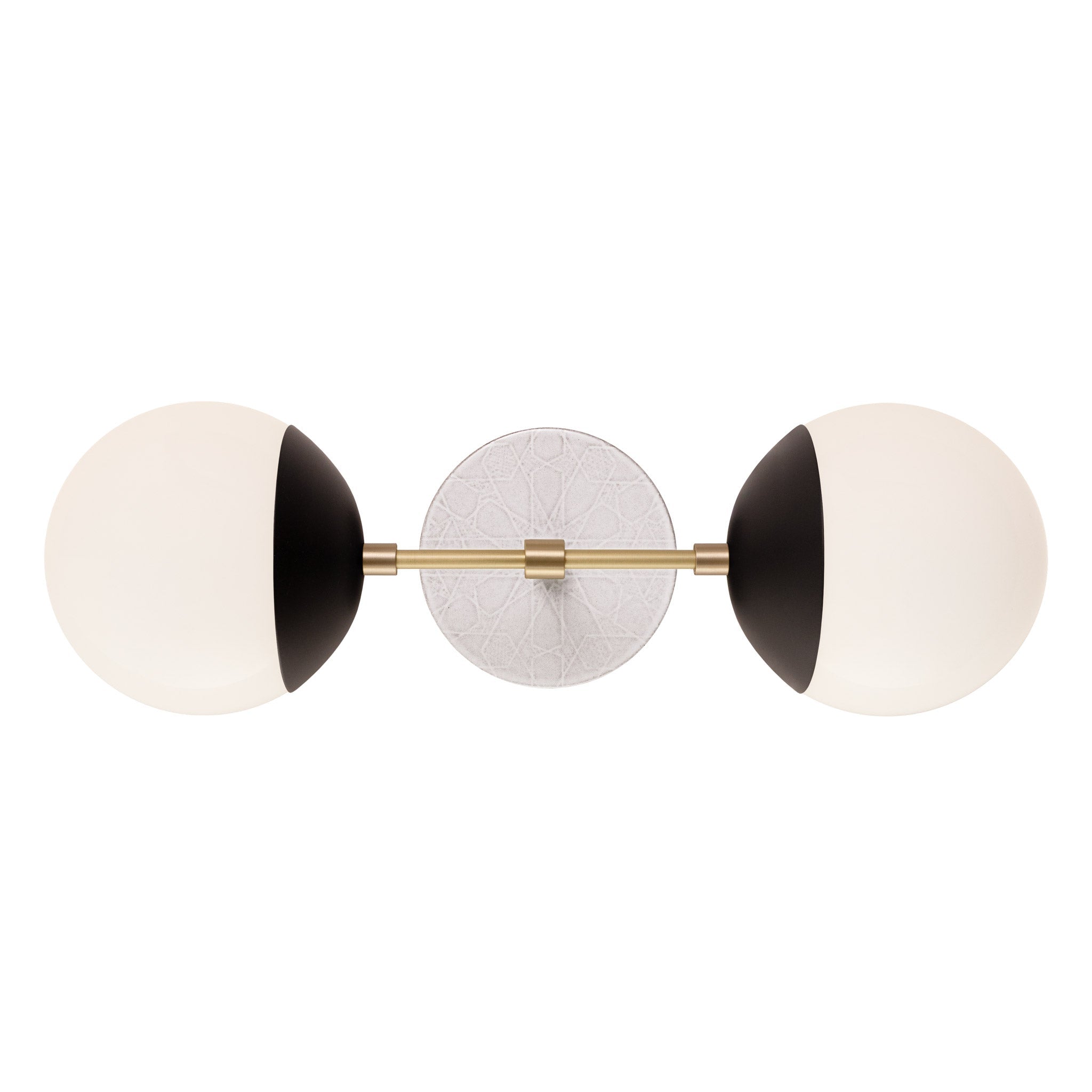 Theo shown in Matte Black with Brass and a Brownstone White Star Ceramic Canopy