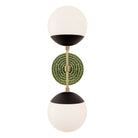 Theo shown in Matte Black with Brass and a Forest Green Sunflower Ceramic Canopy