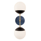 Theo shown in Matte Black with Brass and an Indigo Blue Swift Ceramic Canopy