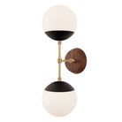 Theo shown in Matte Black with Brass and a Walnut Wood Canopy