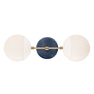 Theo shown in White with Brass and an Indigo Blue Swift Ceramic Canopy