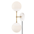 Theo shown in White and Brass with a Backplate Dimmer Switch and Black Cord