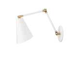Tilt Cone Double Articulated shown in White with Brass Accents