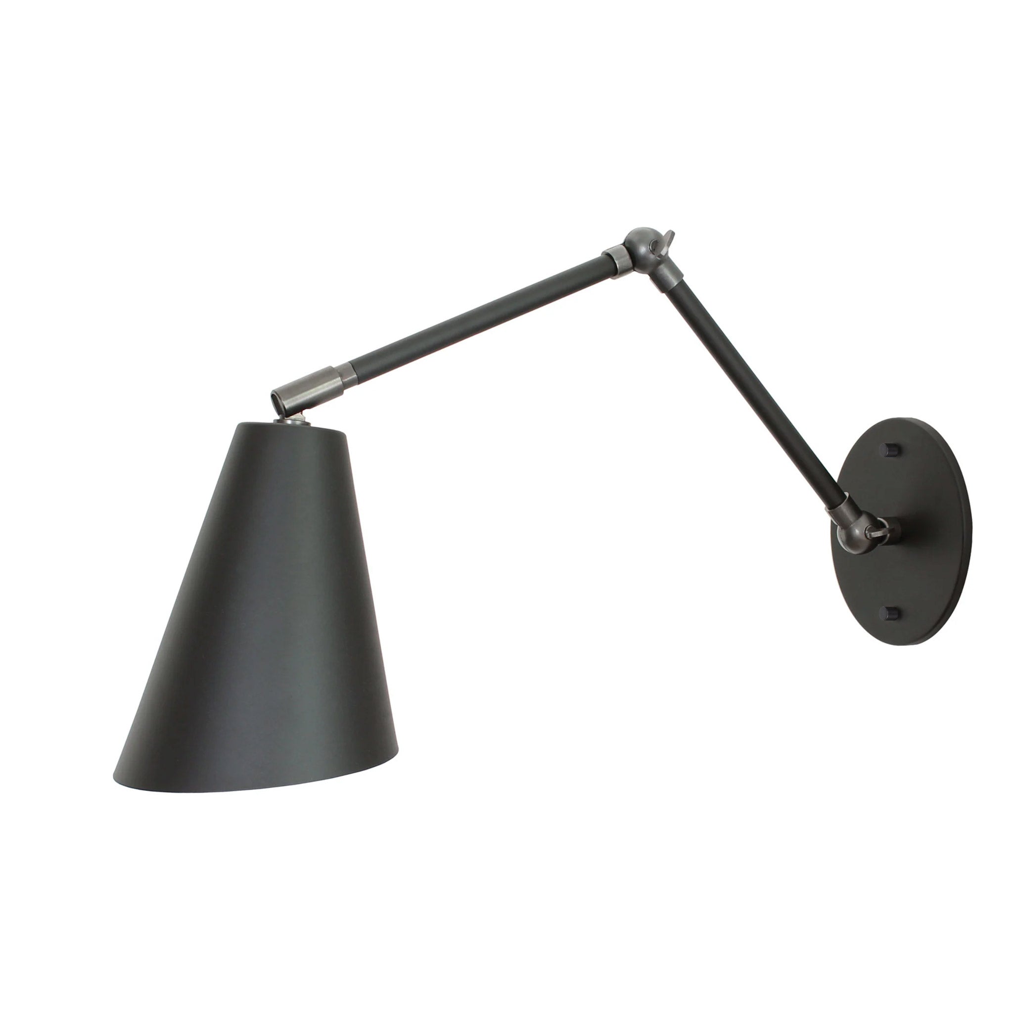 Tilt Cone Double Articulated shown in Matte Black with Graphite Patina Accents