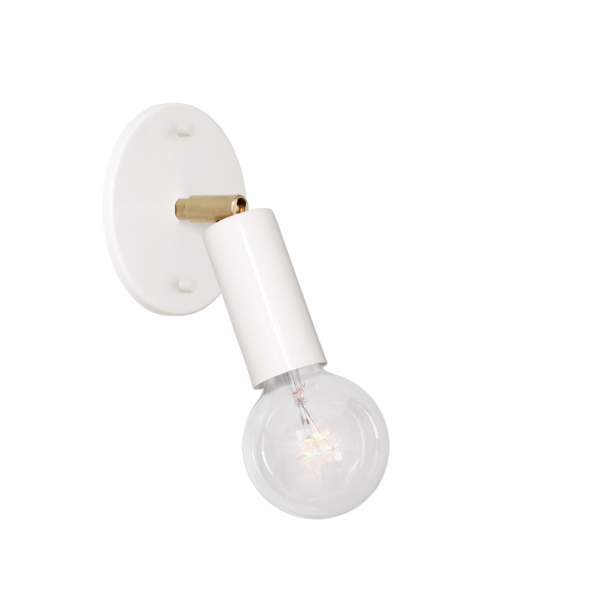  Tilt Sconce with no arm shown in White and Brass