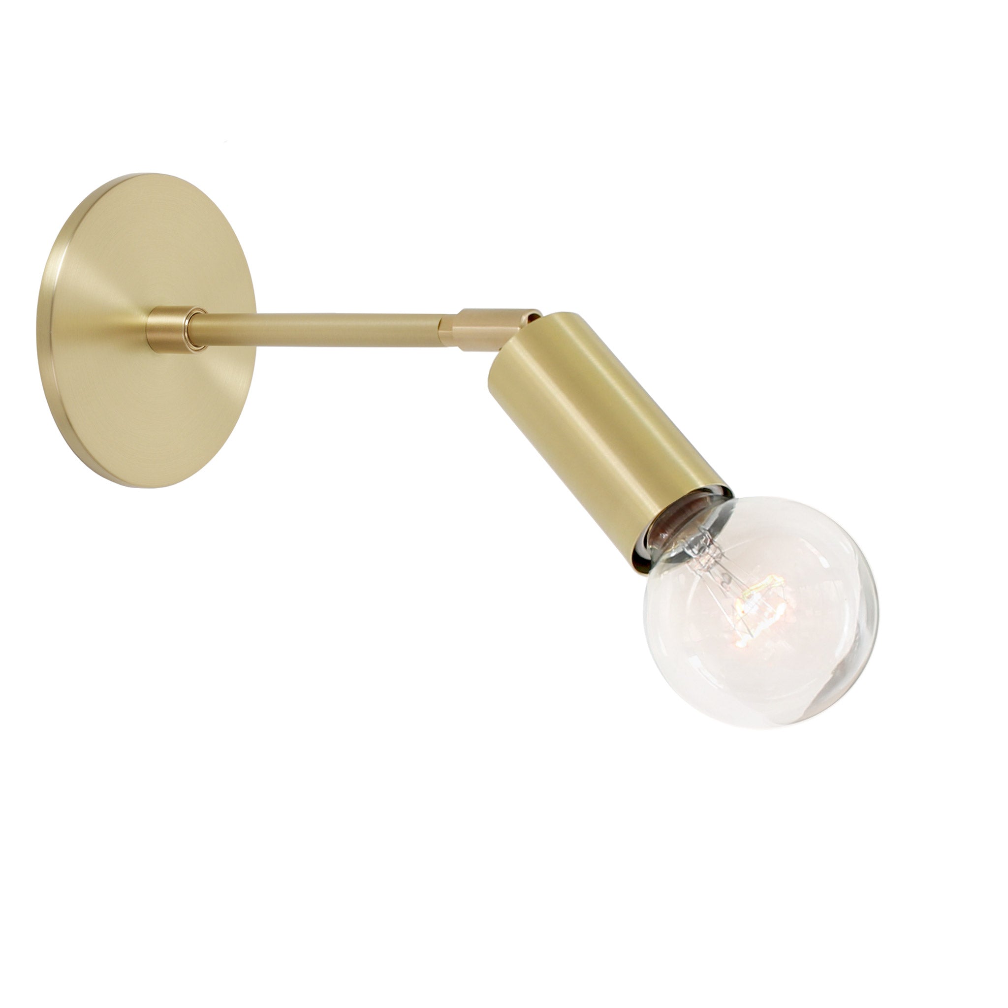 Tilt Sconce shown in Brass with a 6" arm
