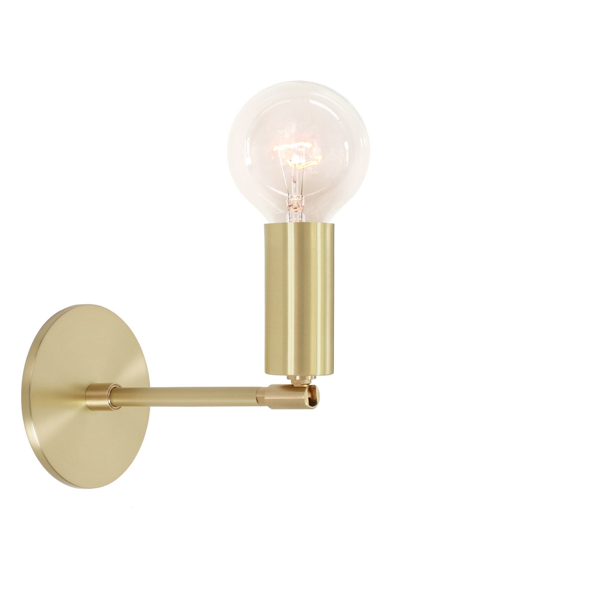 Tilt Sconce shown in Brass with a 6" arm 