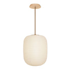 Umi Pendant shown in Heirloom Brass with a Maple Wood Canopy