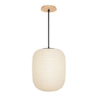 Umi Pendant shown in Matte Black with a Maple Wood Canopy