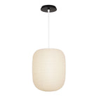 Umi Pendant shown in White with a Black Stained Wood Canopy