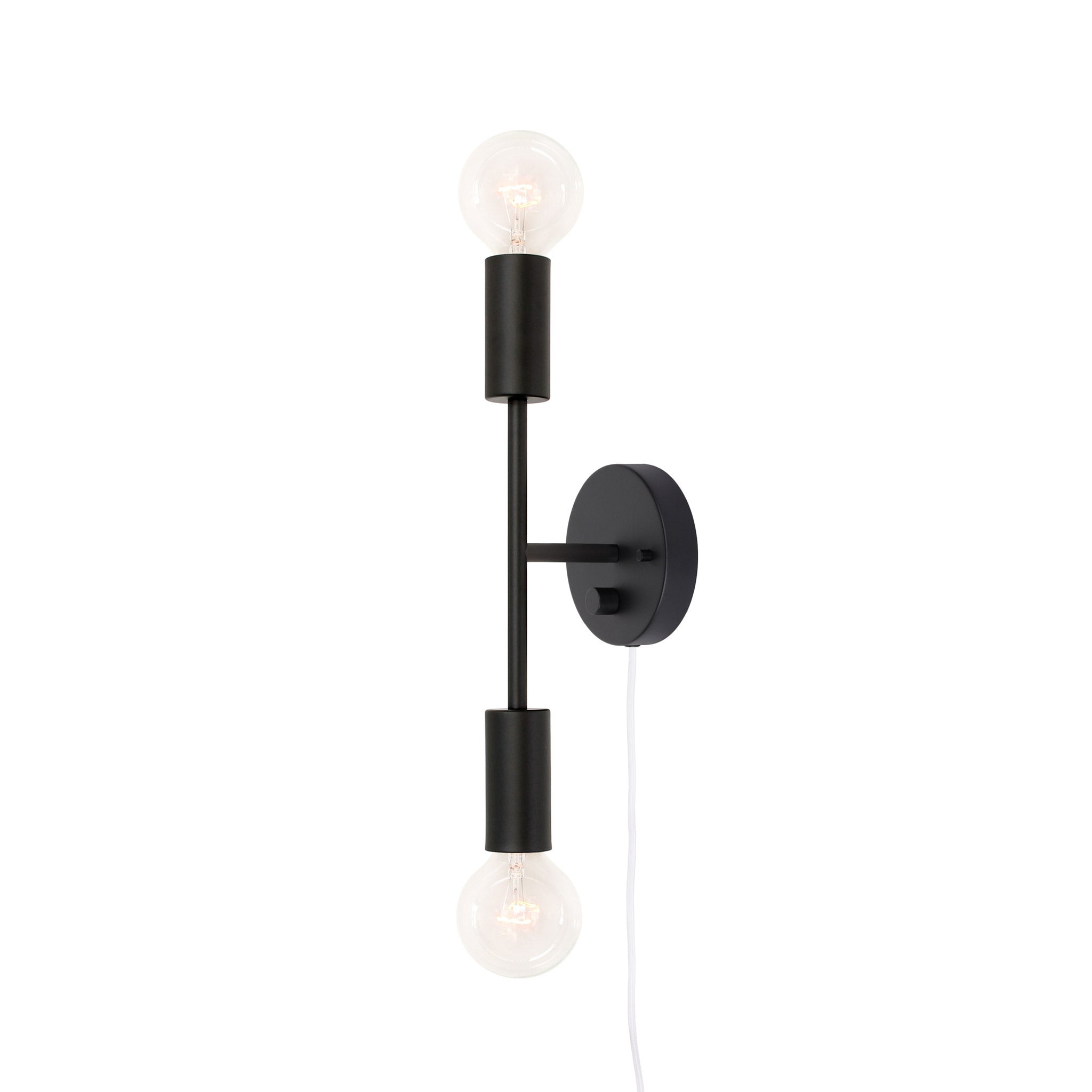 Venus shown in Matte Black with a Backplate Dimmer Switch and White Cord