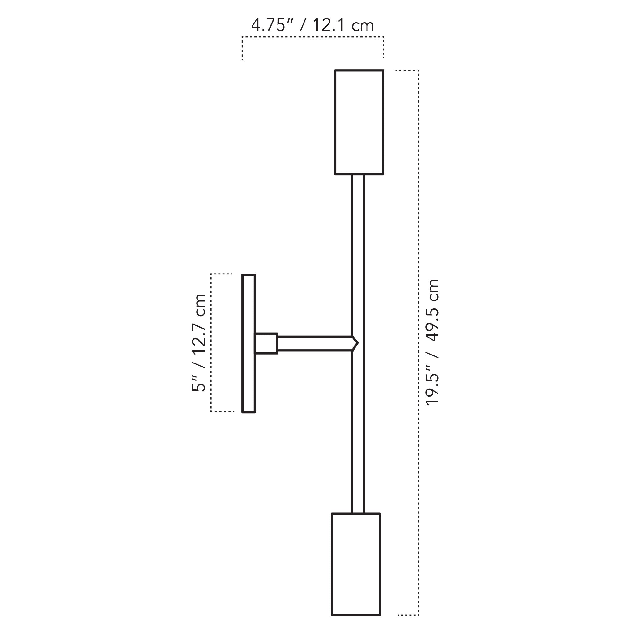 A Technical Drawing Of The Venus Long Wall Sconce