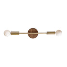 Venus Long with Wood Canopy shown in Heirloom Brass with Walnut