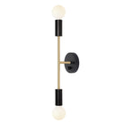Venus Long shown in Matte Black and Brass with a Backplate Dimmer Switch