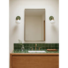 Alto Sconce 6” shown in Brass with a Forest Green Sunflower Ceramic Canopy