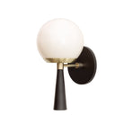 Audrey 6" shown in Matte Black with Brass with an Opal 6" globe