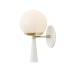 Audrey 6" shown in White with Brass with an Opal 6" globe