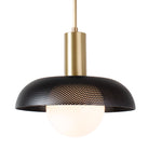 Lexi Large Pendant shown with Matte Black Perforated Shade Finish and Brass Fixture Finish