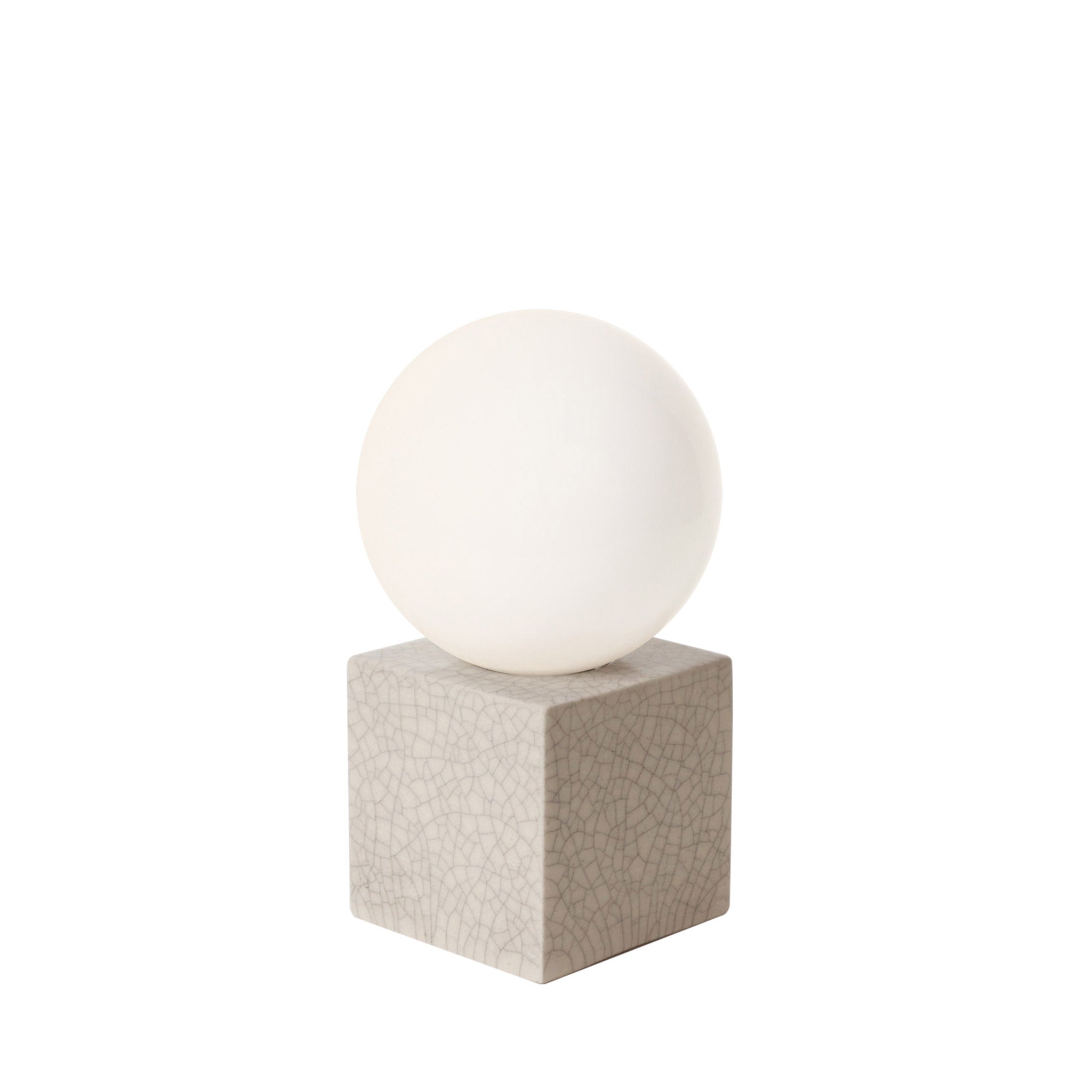 Little Meg Lamp shown in Gloss Crackle Glaze ceramic