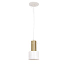 Ridge Cord Pendant shown in White and Brass with White Cloth cord