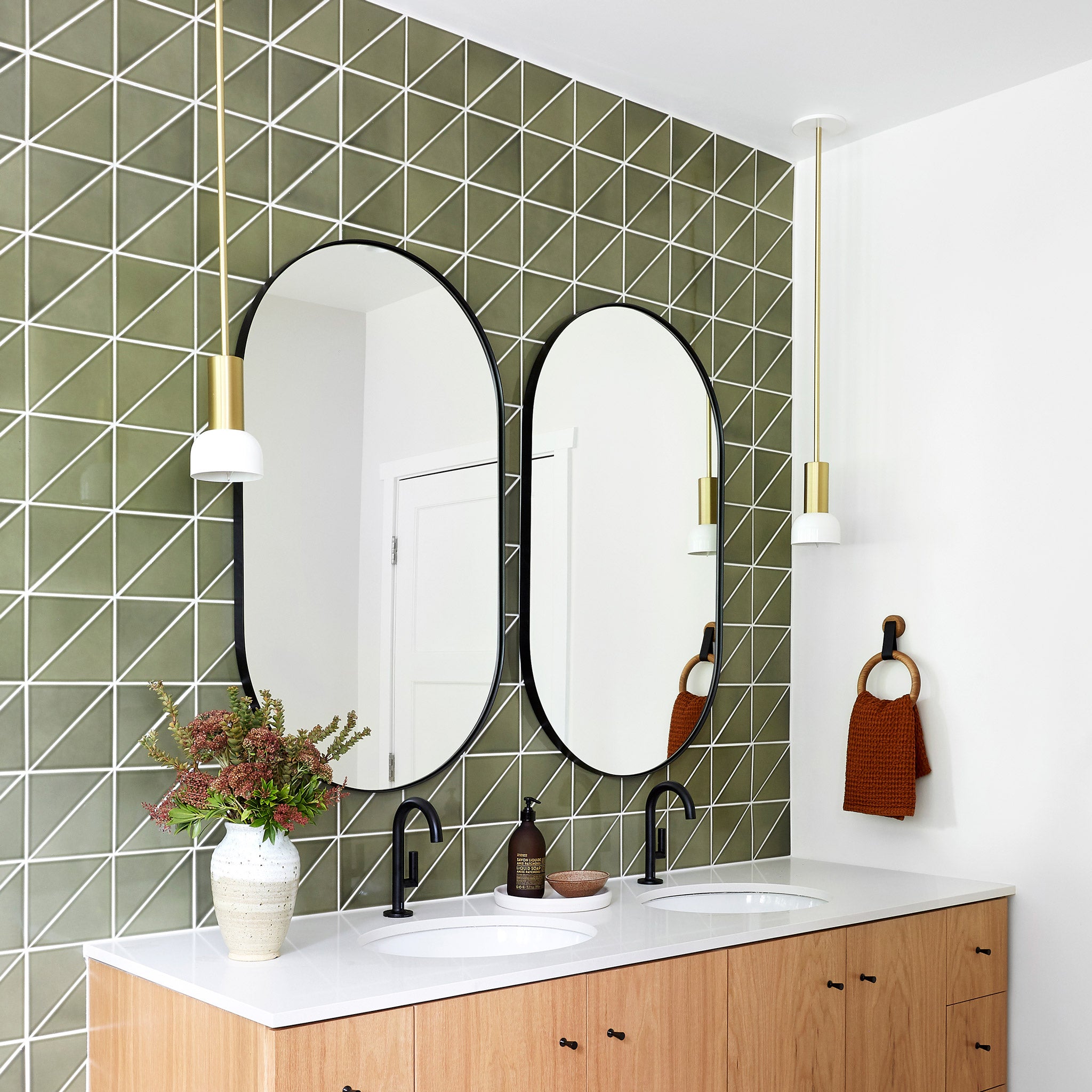 Scout Rod Pendants shown in White with Brass
