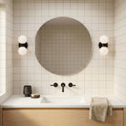 Selene Double Sconces shown in Matte Black