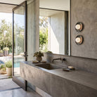 Victoria Moon Sconces shown in Harbor Mist