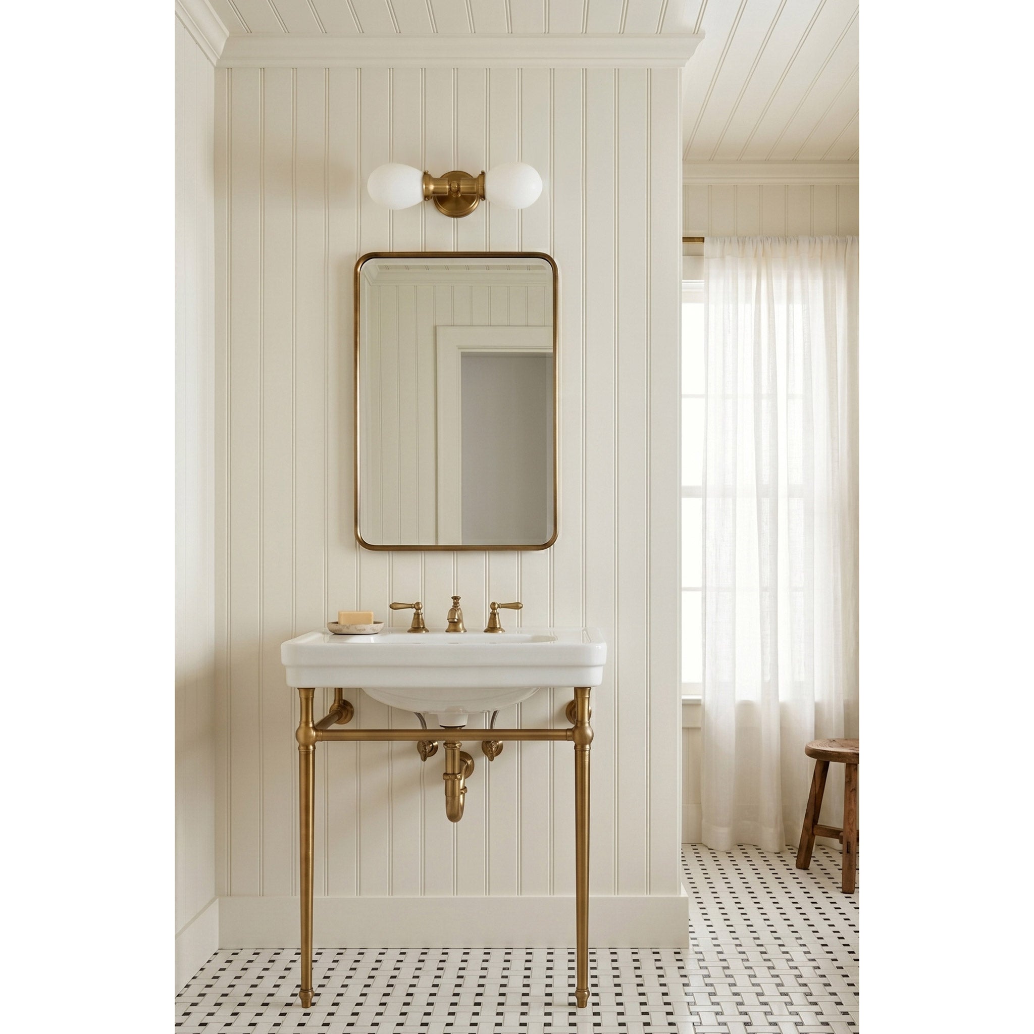 Archie Double shown in Heirloom Brass