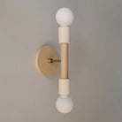 Bailey Sconce shown in Maple and Heirloom Brass with a Maple Wood Canopy