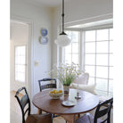 Bijou Pendant 10" Tulip shown in Graphite Patina.  Interior design by Sarah J. Meyer Design