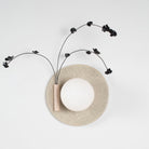 Ikebana Sconce shown in Gloss Crackle Glaze with Graphite Patina flower finish and Left mounted vase