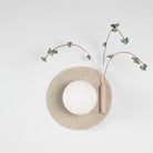 Ikebana Sconce shown in Gloss Crackle Glaze with Verdigris flower finish and Right mounted vase