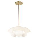 Noor 3 Pendant shown in Brass with White Opal Acrylic