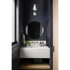 Tilt Cone Single Articulated in White with  Brass. Interior design by Alykhan Velji Designs