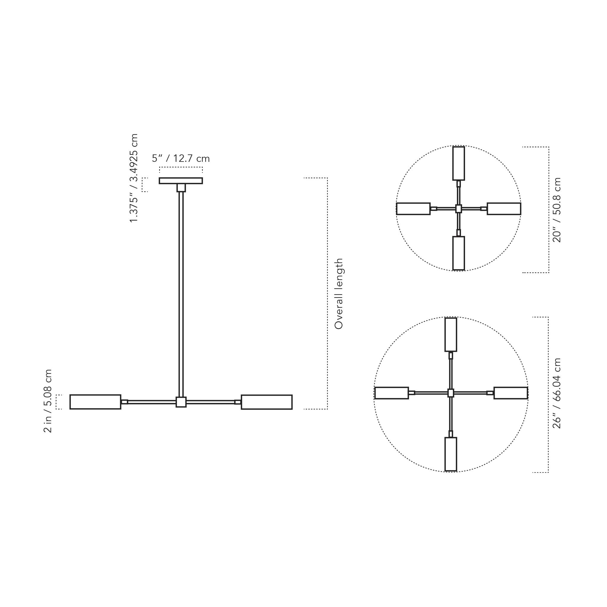 A Technical Drawing Of The Fjord Compass Ceiling Light