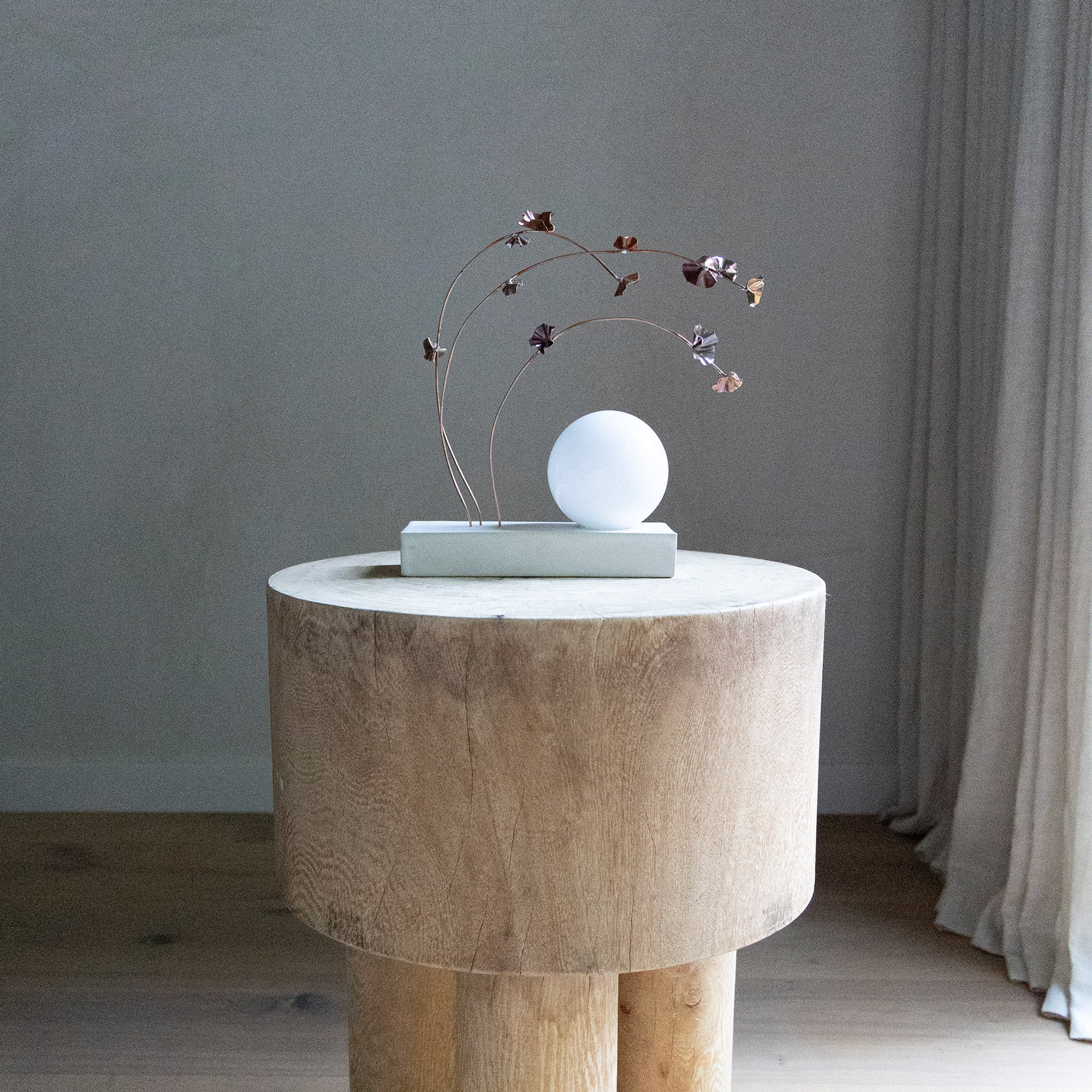 Ikebana Table Lamp shown in Copper flower finish