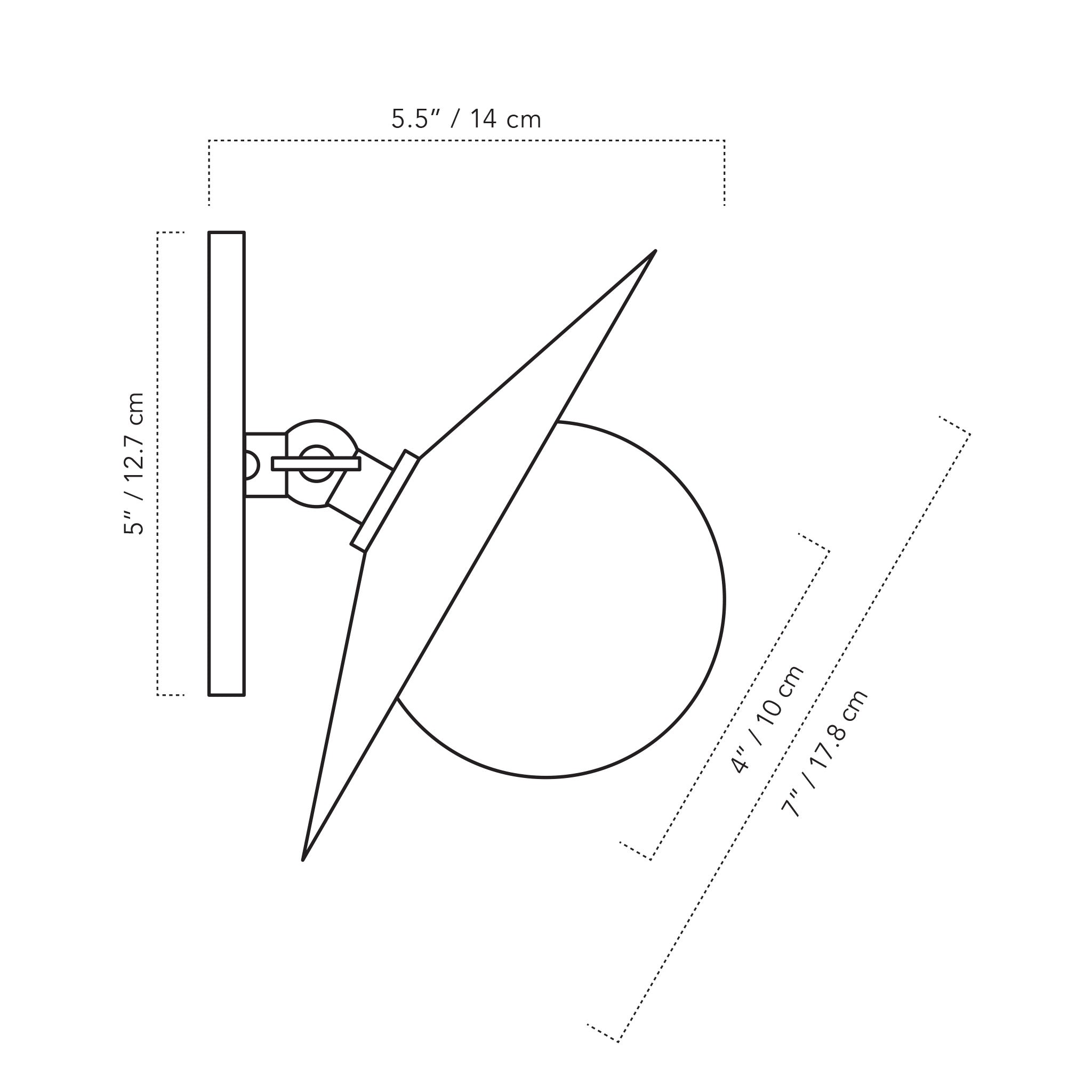 A Technical Drawing Of The Marie Petite Flush Sconce