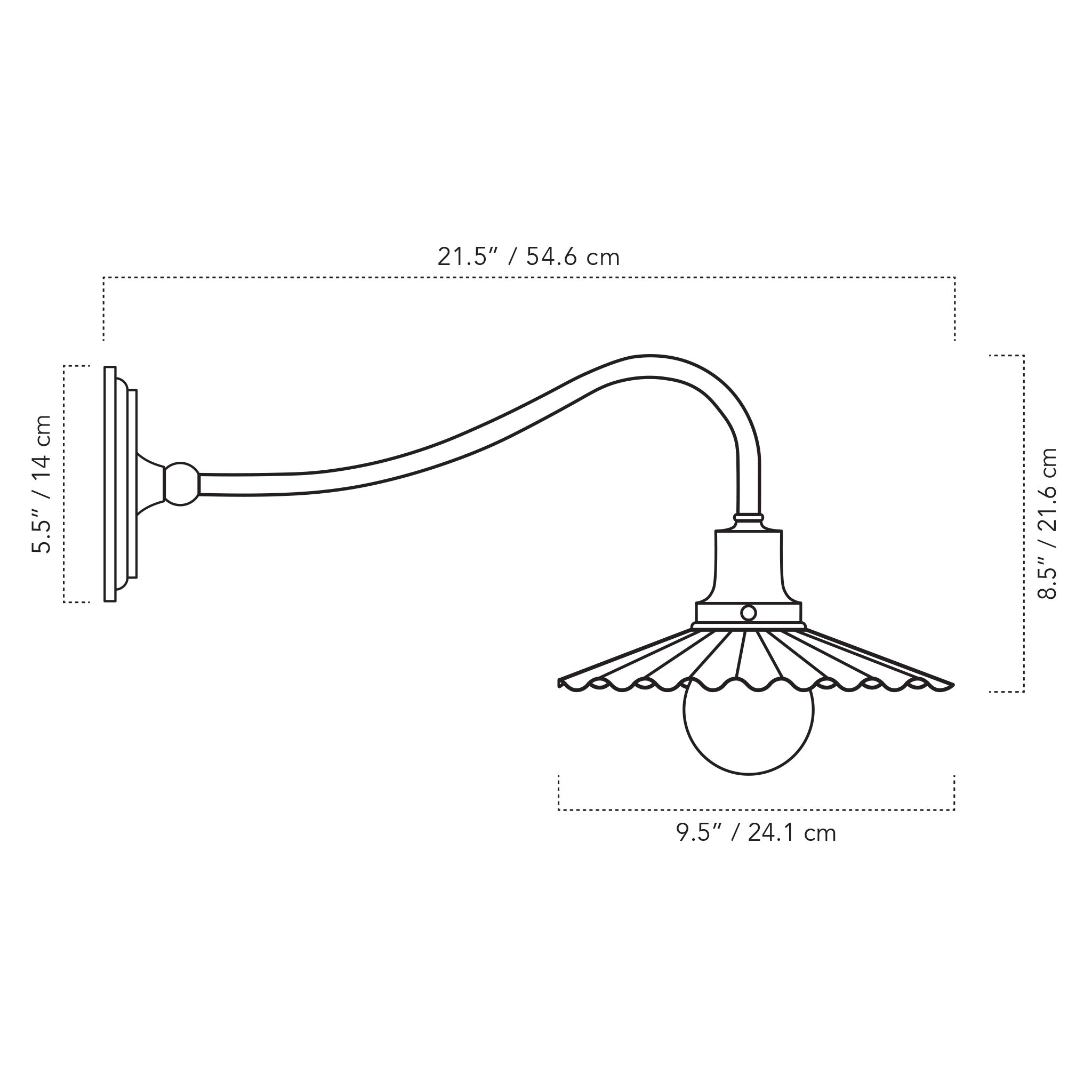 A Technical Drawing Of The Marjorie Grand Sconce