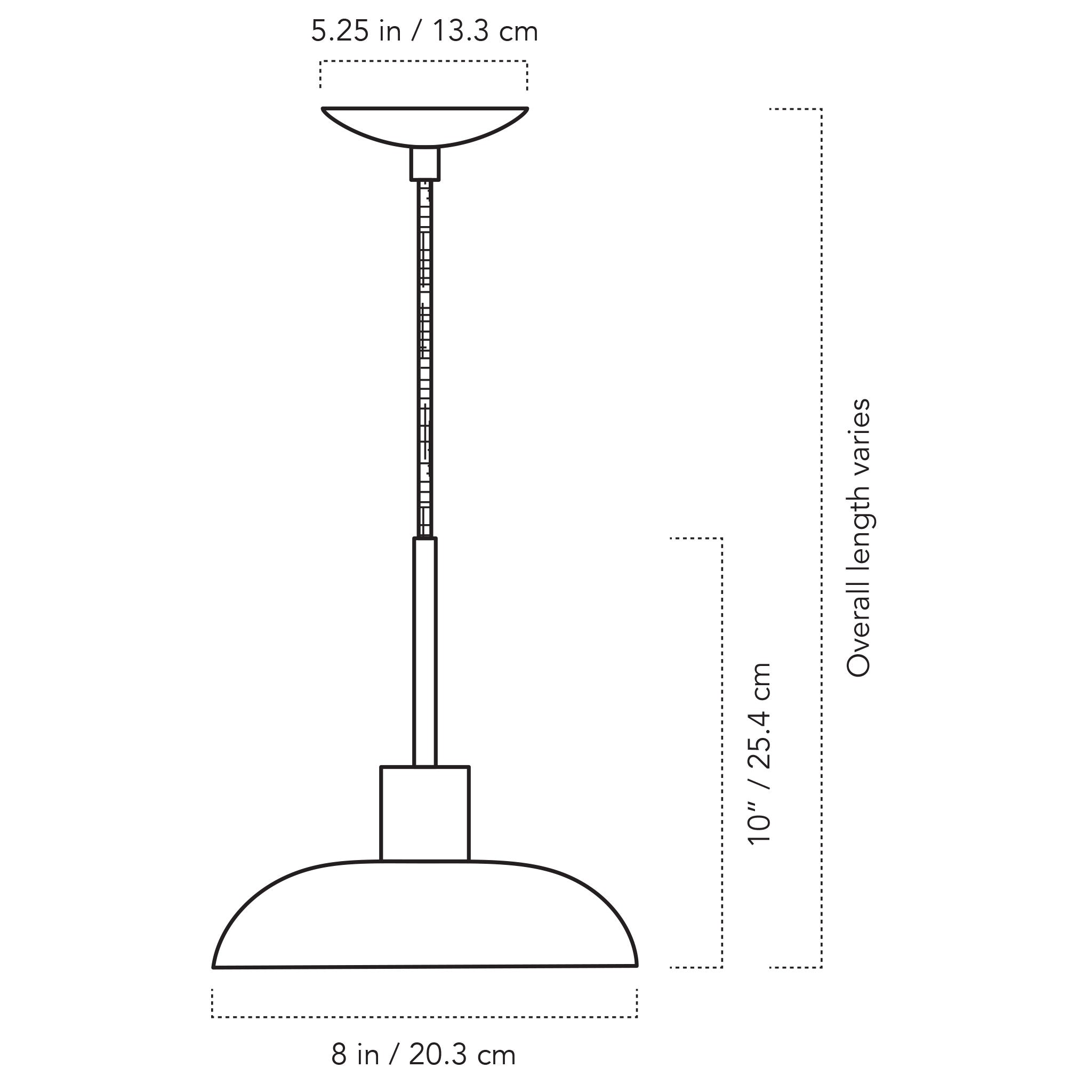 A Technical Drawing Of The Terra Cord Pendant Light